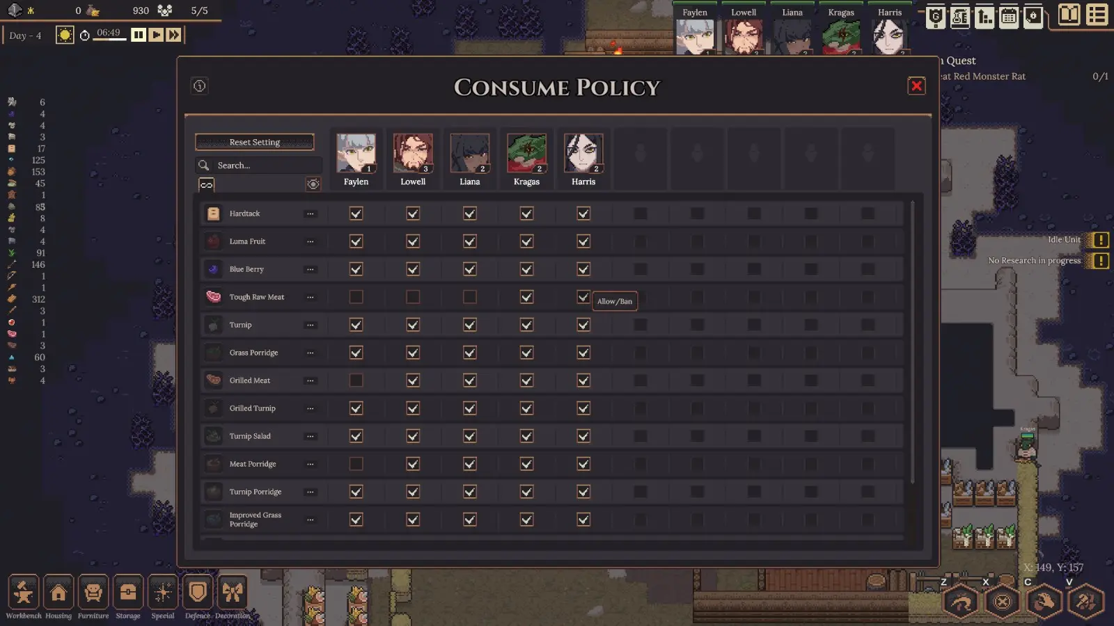 DungeonSettlers_ConsumePolicy