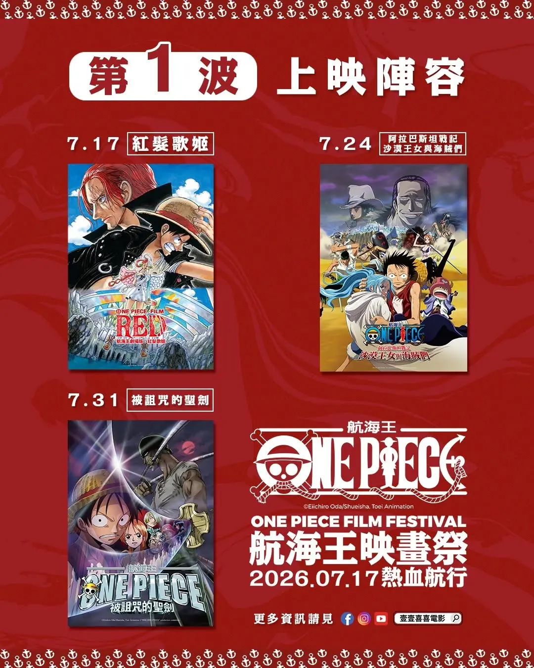 航海王映畫祭第一波上映片單