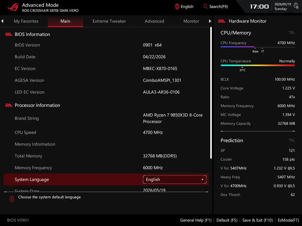 ASUS ROG Crosshair X870E Dark Hero