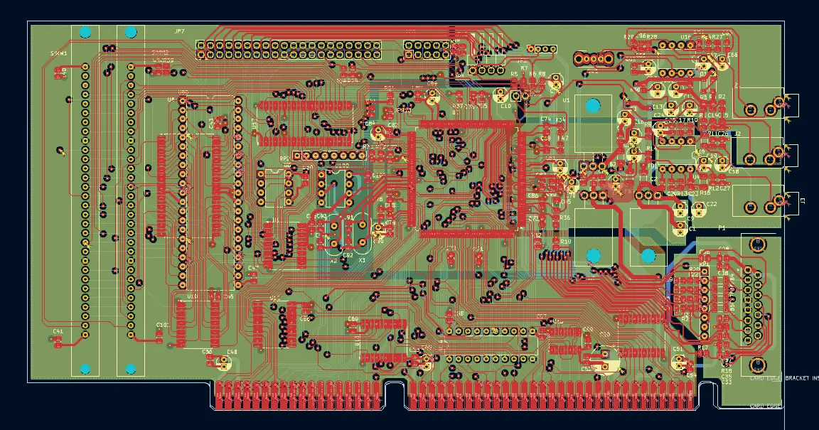 PCB layout showing a complete Gravis Ultrasound.