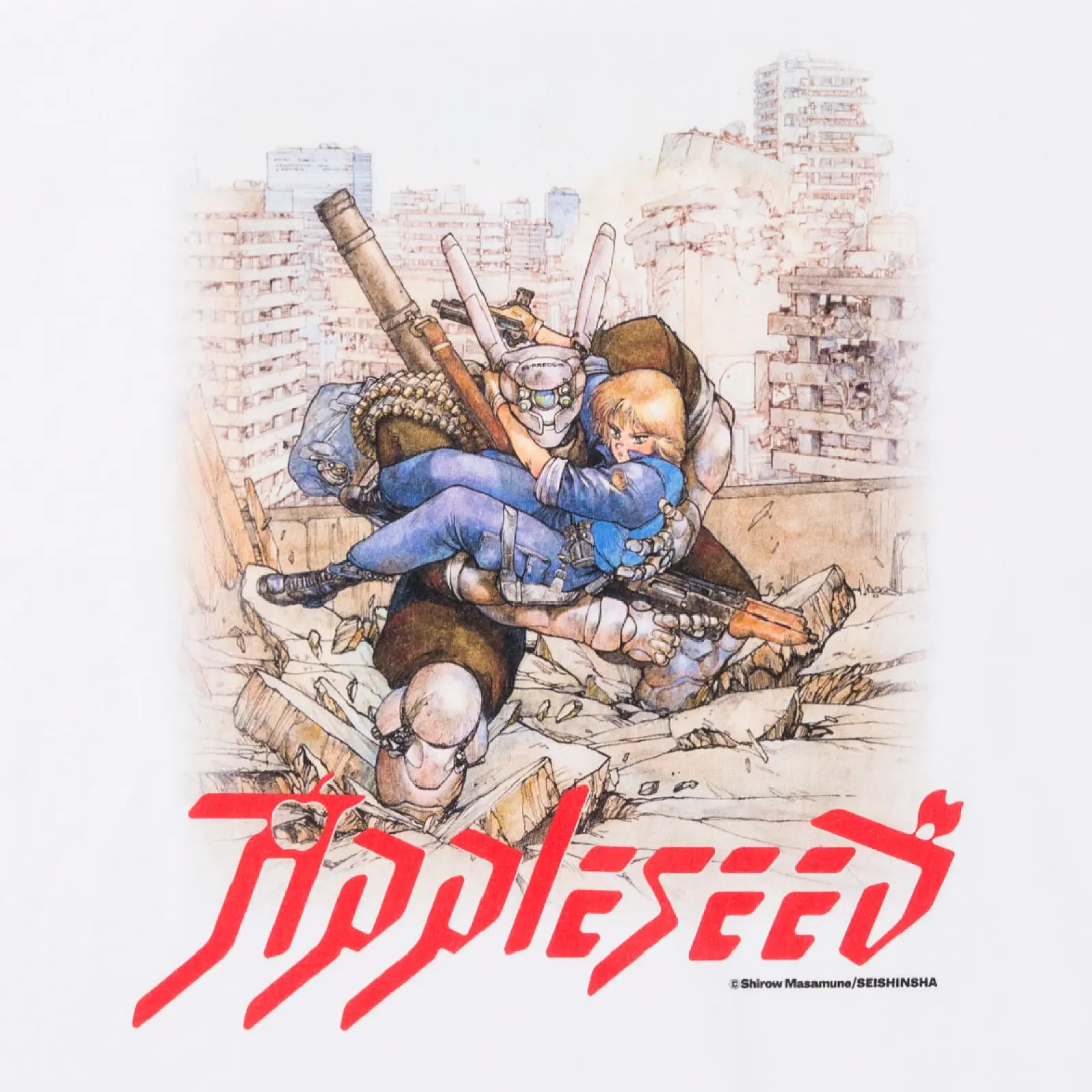【The Exhibition of The World of Shirow Masamune】T-shirt APPLESEEDWhite