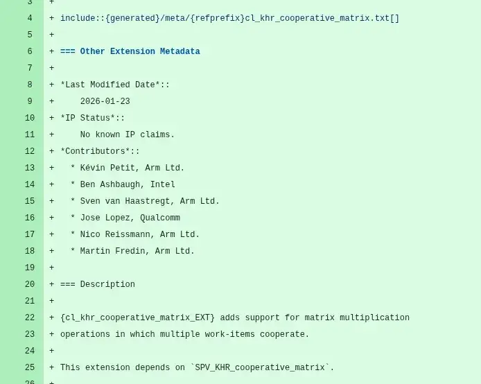 OpenCL Introducing Cooperative Matrix Extensions For Machine Learning