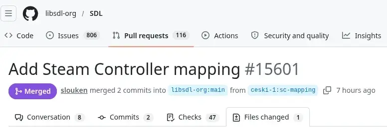 Steam Controller Mapping Merged To SDL Library