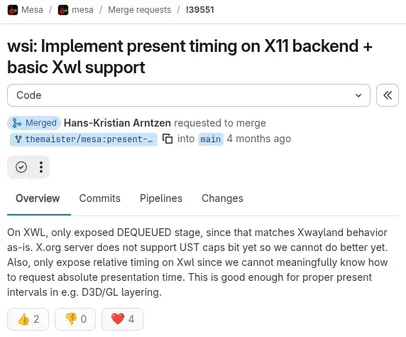 Mesa 26.2 Merges Vulkan Present Timing Support For X11/XWayland