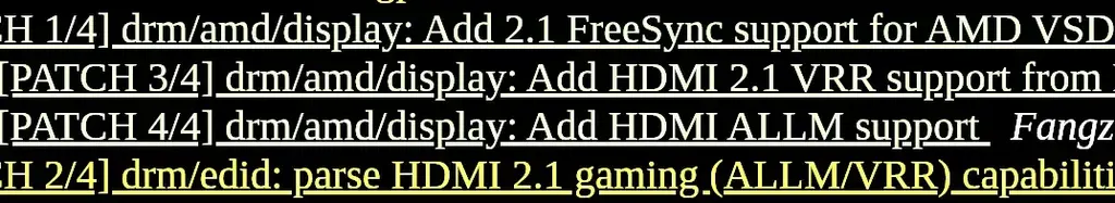 AMD Posts Linux Patches For HDMI 2.1 Auto Low-Latency Mode "ALLM" & VRR