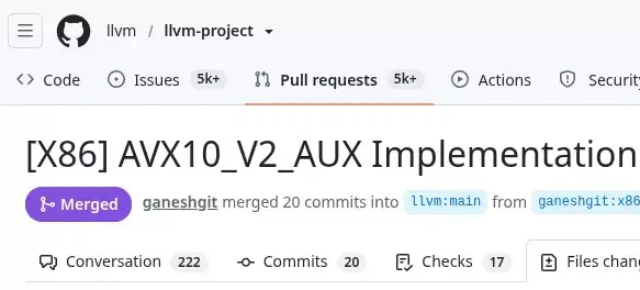 AMD Upstreams AVX10_V2_AUX Support Into LLVM Clang 24