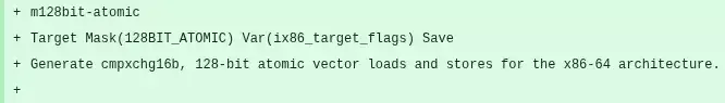 GCC 17 Compiler Adding "-m128bit-atomic" For 128-bit Atomic Memory Operations