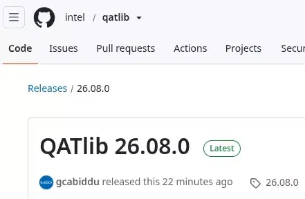 Intel QATlib 26.08 Released With Gen6 Device Support, 2MB Hugepages