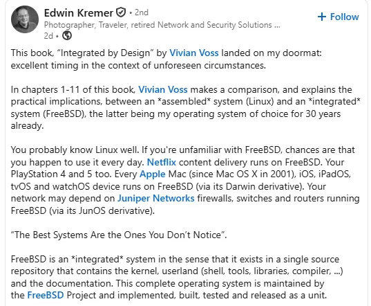 We appreciate Edwin Kremer’s thoughtful reflections on 'Integrated by Design"…