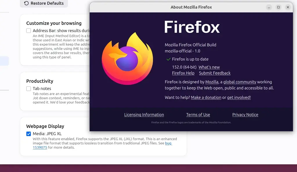 Firefox 152 Now Available With JPEG-XL Support Built By Default, Modernized…