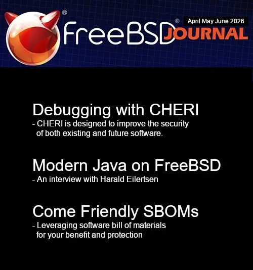 The Q2 2026 issue of the FreeBSD Journal is now available.