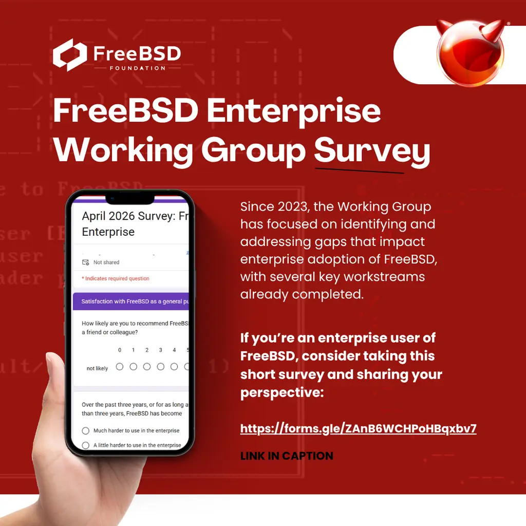 The FreeBSD Enterprise Working Group is seeking community input to help inform…