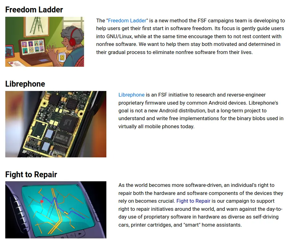 16 campaigns and dozens of ways for you to get involved in the free software…