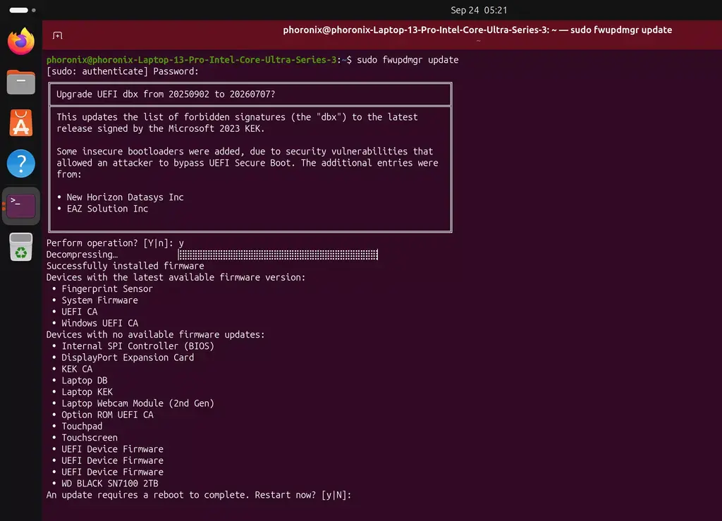 Fwupd 2.1.8 Released With New Hardware Support From ASUS, Lenovo & Others