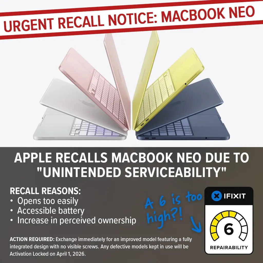 Apple has issued an emergency recall for the new Neo laptop after discovering a…