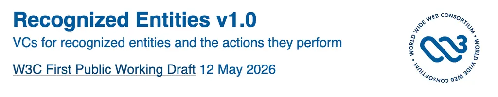 The Verifiable Credentials Working Group published a First Public Working Draft…