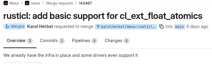 Rusticl Now Supports cl_ext_float_atomics