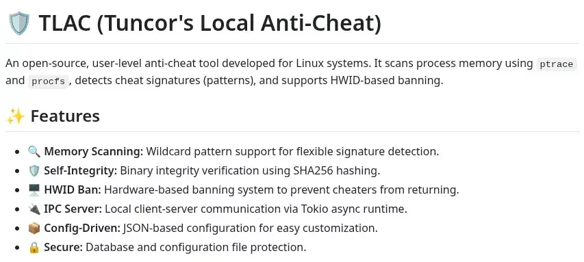 TLAC Aims To Be An Open-Source Alternative To Kernel-Level Anti-Cheat Systems