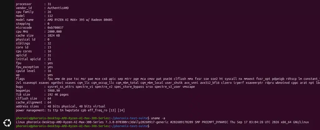 Linux 7.2 vs. Linux 7.3 Shows A Few Improvements With AMD Strix Halo