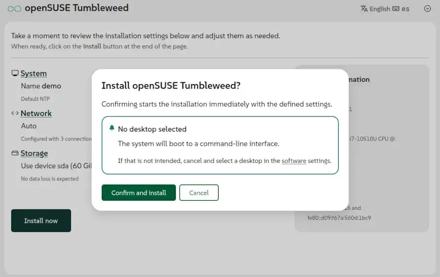 SUSE/openSUSE Agama Installer Now Warns For No-Desktop Installs, Supports…