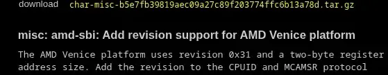 AMD SBI Driver Preps For EPYC Venice With Linux 7.1
