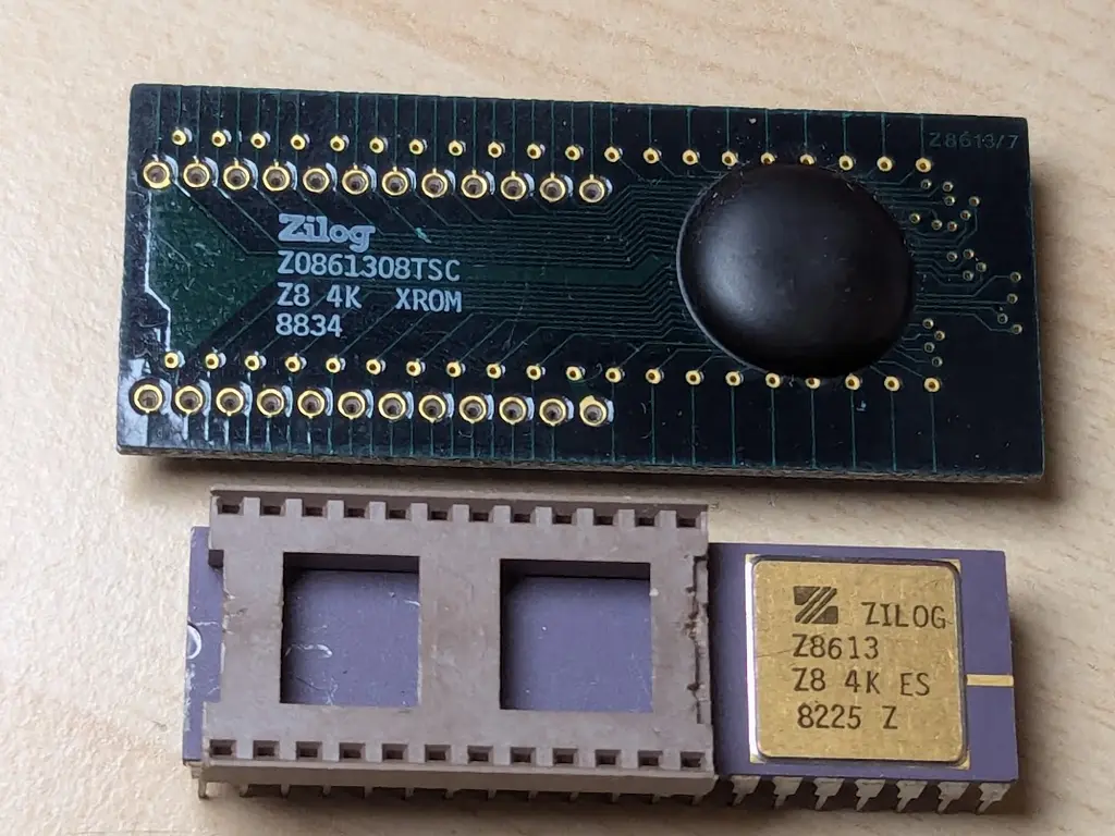 two different versions of the Zilog Z8 microcontroller. each can accept a…