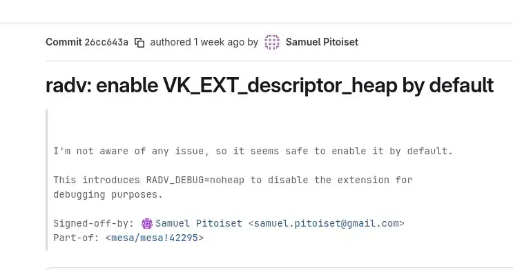 RADV Enables Vulkan Descriptor Heap Support By Default
