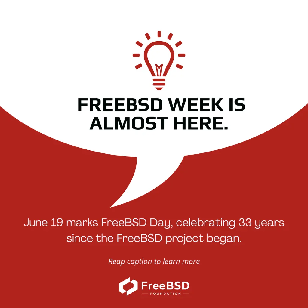 Mark your calendars, FreeBSD Week is almost here.