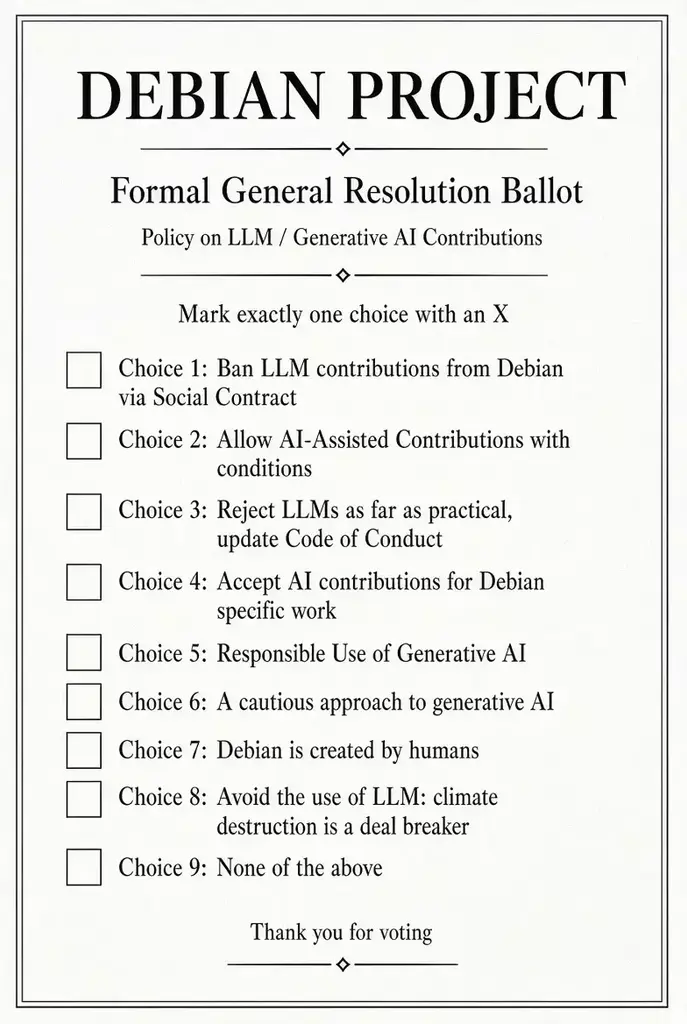 Debian Developers Begin Voting Over LLM Usage Within The Project