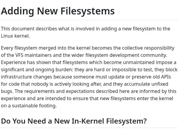 Linux Enacts Guidance To Tighten Acceptance Of New File-Systems Into The Kernel