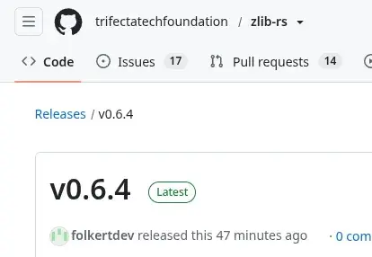 zlib-rs 0.6.4 Released With Fix For Intel Raptor Lake Crash, SIMD Optimizations
