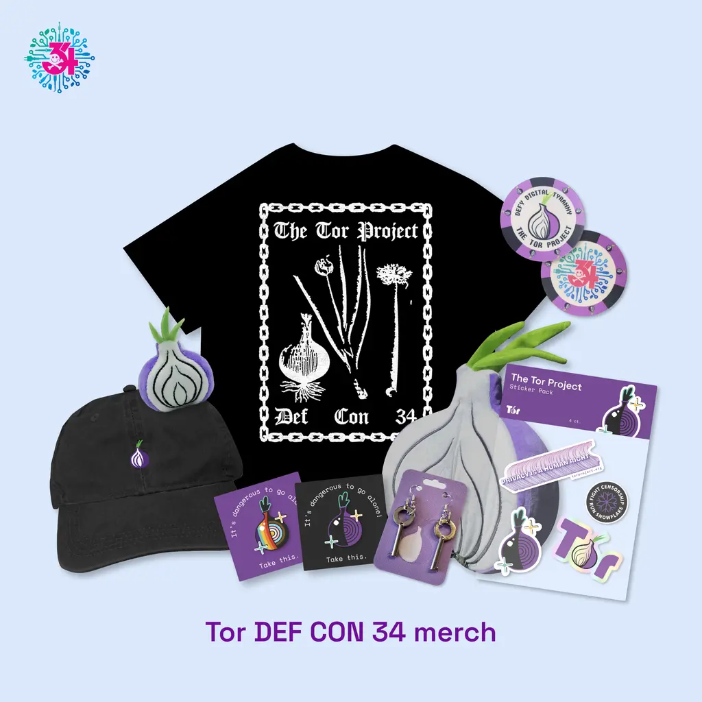 Suggested donation for all swag at the Tor booth is reduced today, the last day…