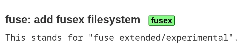 FUSEX File-System Being Developed For Extended/Experimental Features