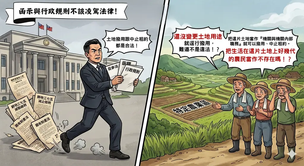【違法撥地處分自始無效政院應撤銷 名間茶鄉與農民權益不容曲解法律文官霸凌──訴願補充理由書】