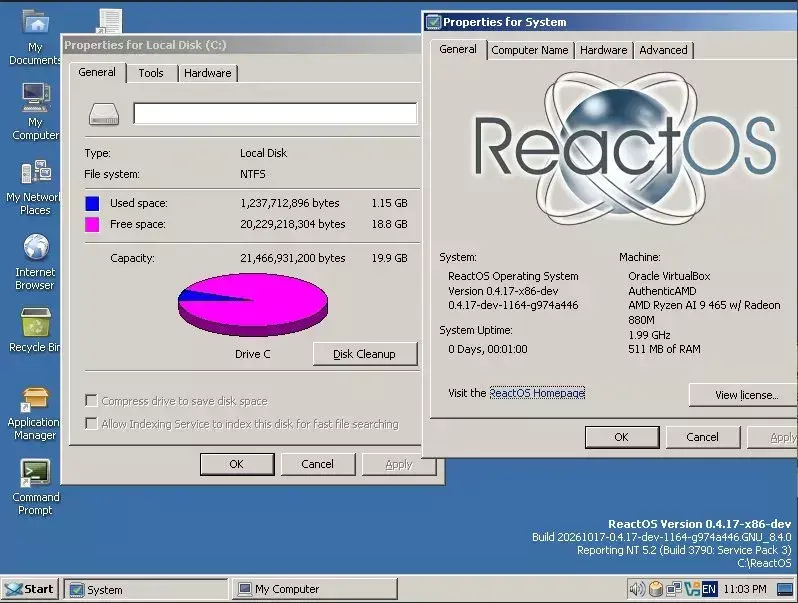 ReactOS Can Now Be Installed & Used With Its NTFS Driver
