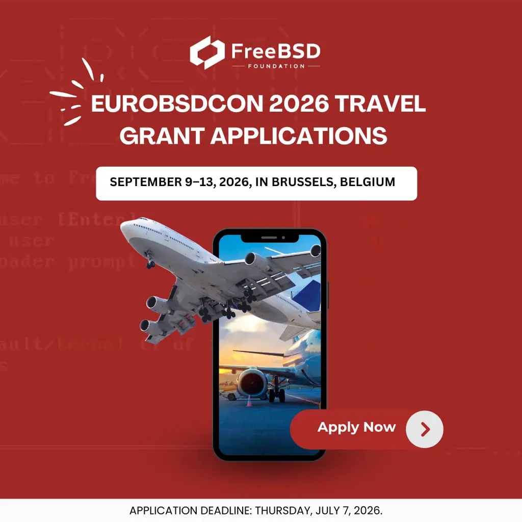 The deadline to apply for a EuroBSDCon 2026 Travel Grant is next week!
