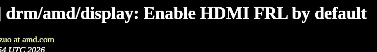 AMD Preparing To Enable HDMI 2.1 FRL Support By Default For Linux