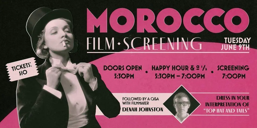 🎩 Join the Internet Archive for a special screening of MOROCCO (1930).