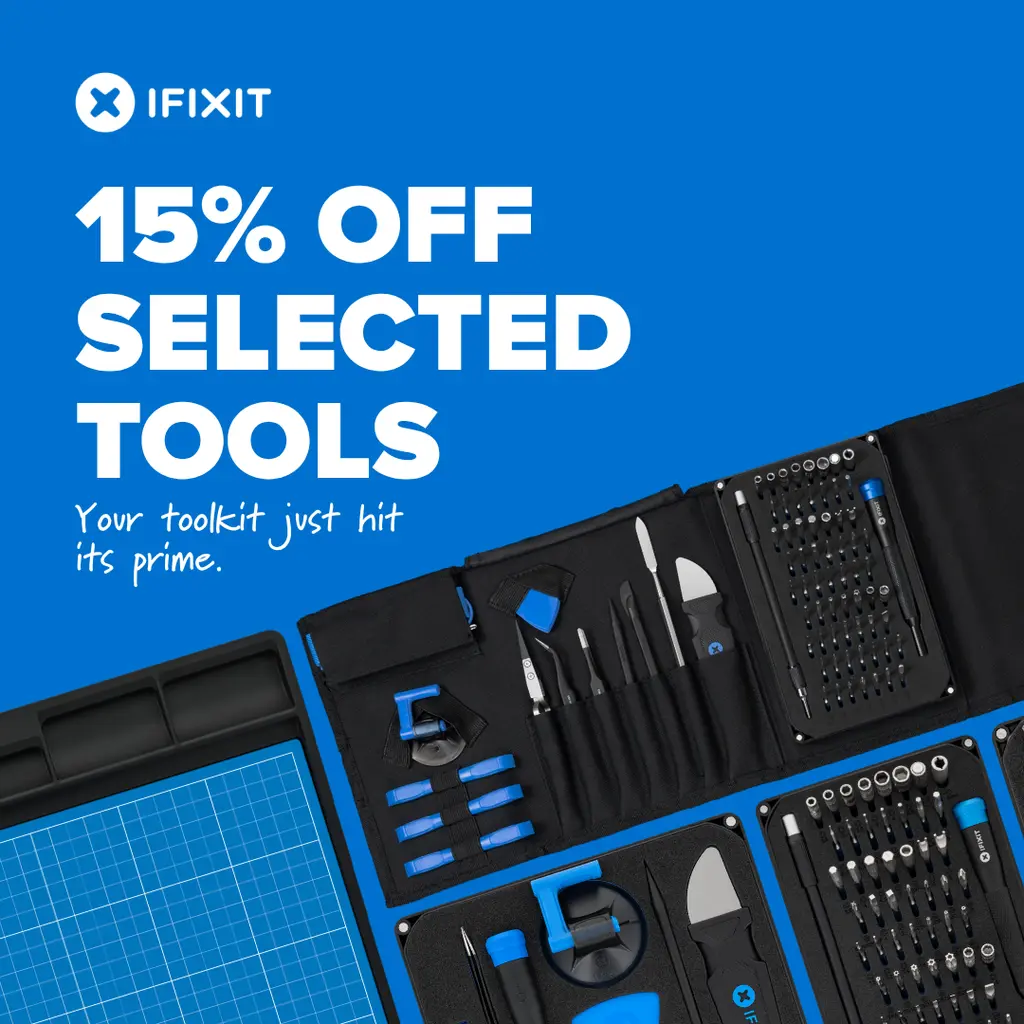 48 hours left. Save 15% on selected iFixit tools before the sale disappears…