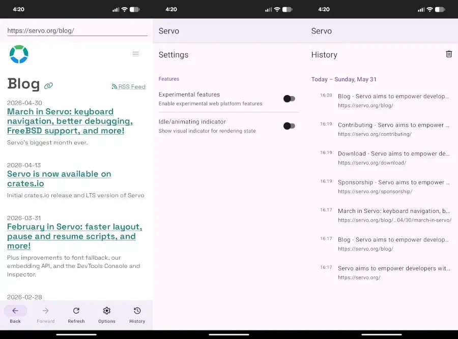 Servo 0.2 Released With Revamped Android Browser UI
