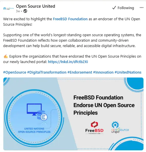 We’re proud to support the UN Open Source Principles as an endorser through…