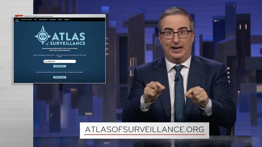 "Flock cameras are just one part of a vast ecosystem," Last Week Tonight's John…