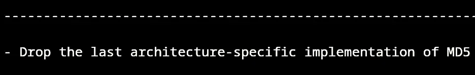 Linux 7.2 Gets Rid Of The Last Optimized MD5 Implementation