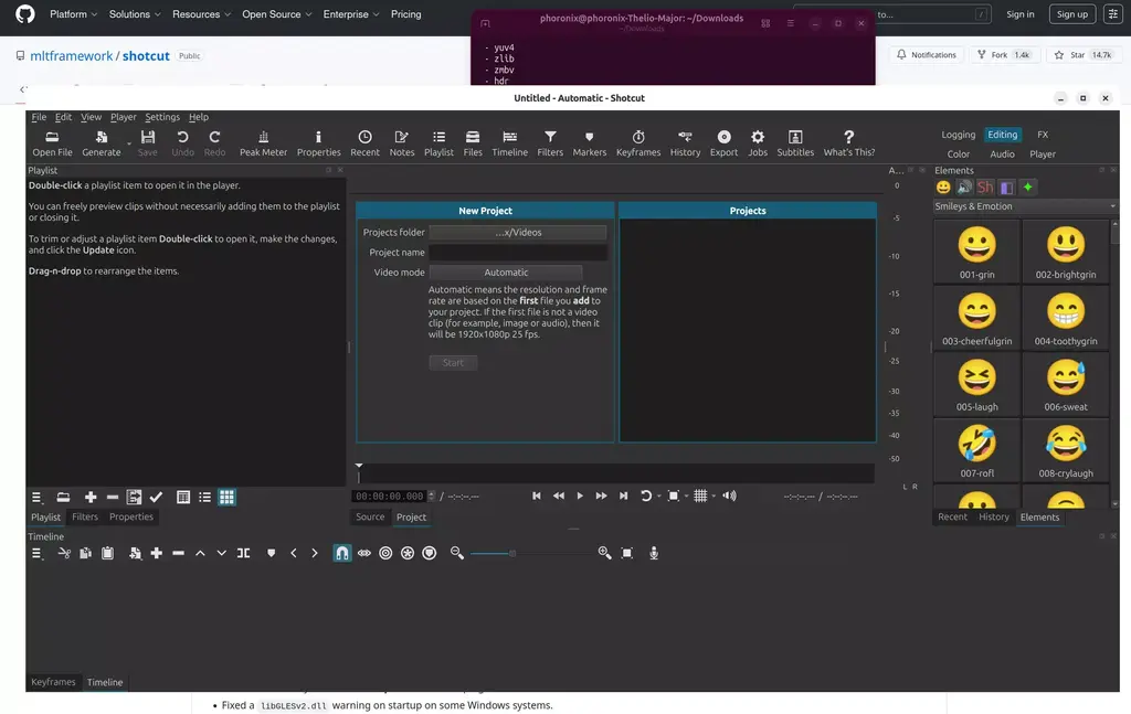 Shotcut 26.7 Video Editor Released With Stock Asset Library