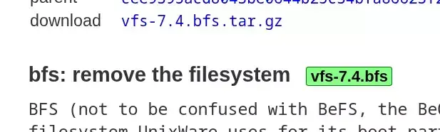 BFS File-System Being Removed For Linux 7.4