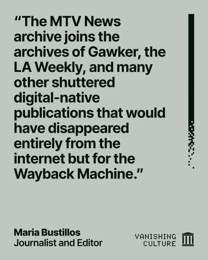 Nothing is "meant to be thrown away." Not the MTV News archive. Not Gawker. Not…