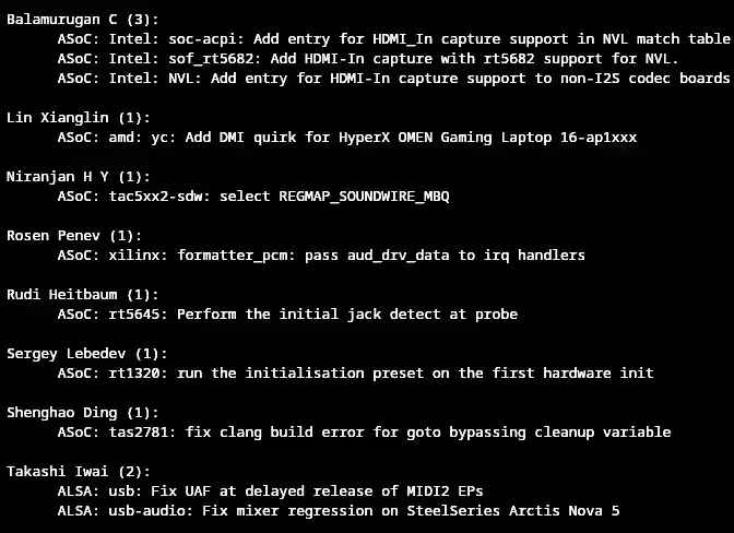 Late Sound Fixes For Linux 7.2 Bring More Device Quirks, Intel Nova Lake…