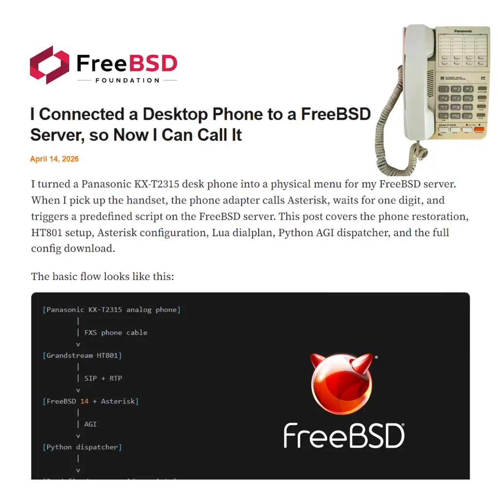 From Analog Phone to FreeBSD Server Interface