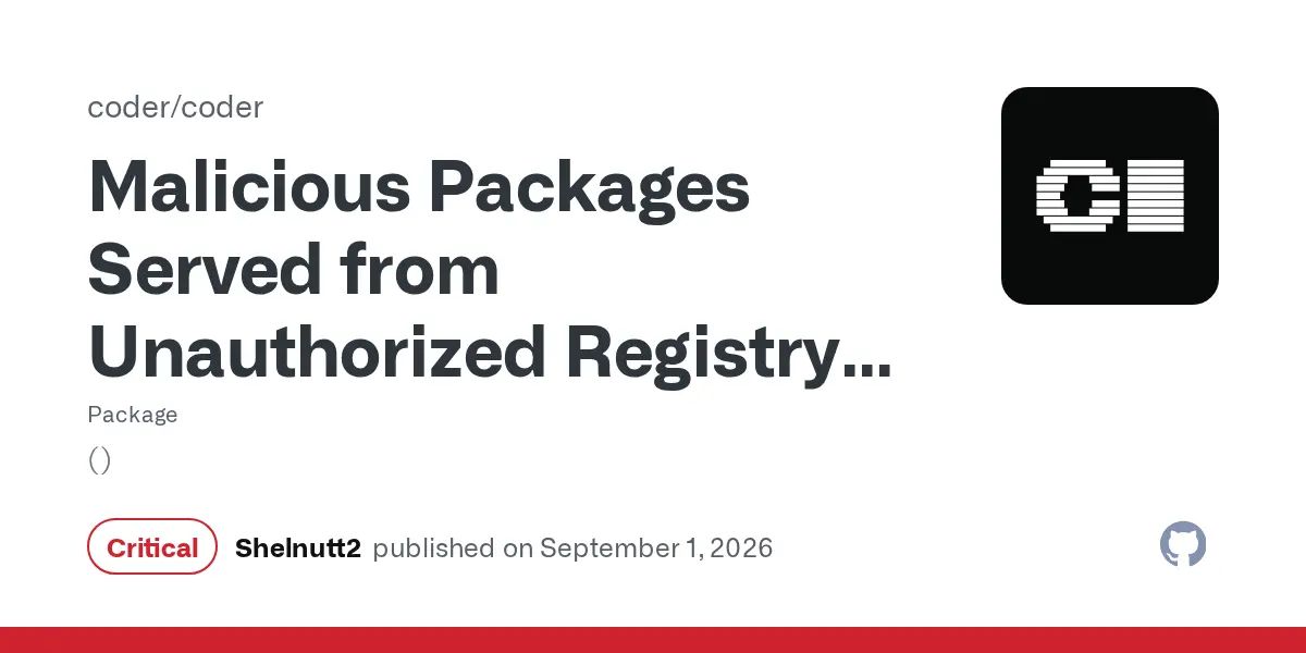 Preview image for Malicious Packages Served from Unauthorized Registry Server