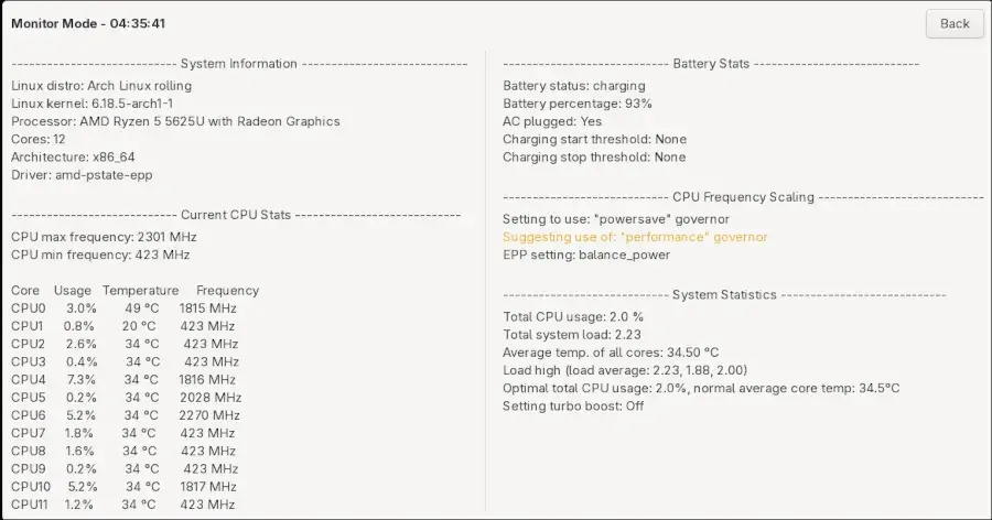 Preview image for Auto-CPUFreq 3.1 Adds Monitoring Mode To GUI, New Configuration Options &amp; Fixes